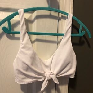 White Ribbed Bathing Suit Top *Never Worn*